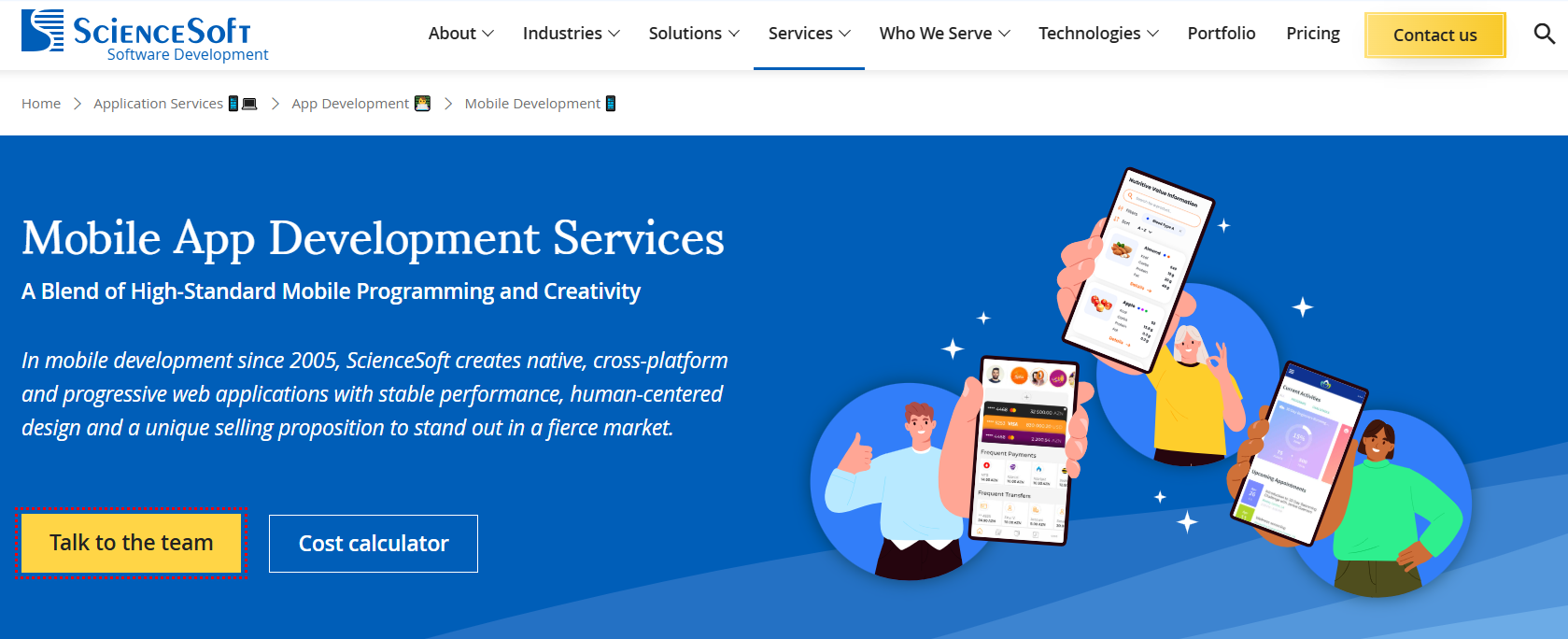 ScienceSoft- mobile application development