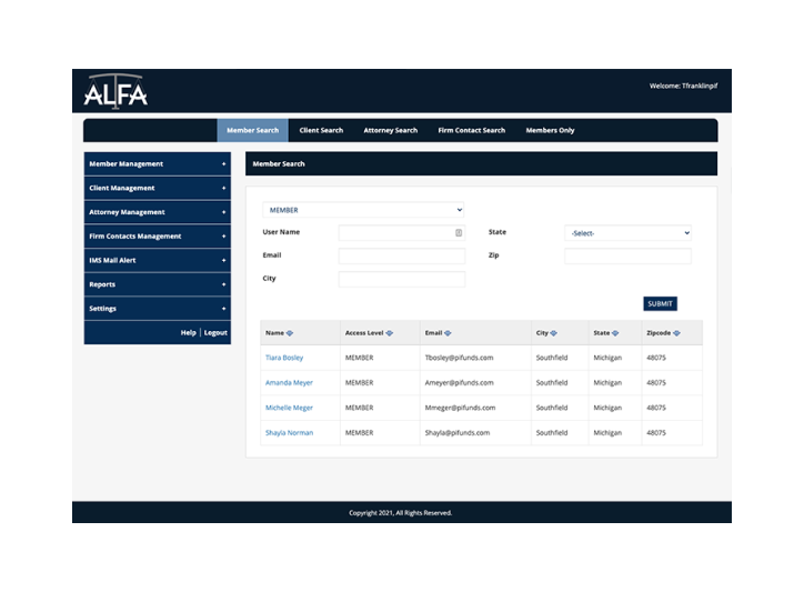 Web-based Case Management Platform for ALFA